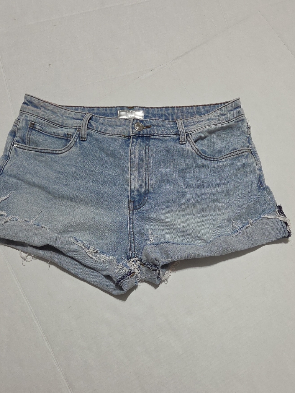 Kut from the Kloth Light Blue Frayed Hem Denim Shorts